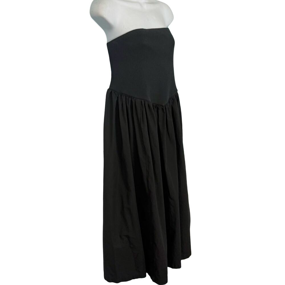 Anthropologie Black Strapless Basque Waist A-Line Midi Dress size 1X NEW Tags - Picture 10 of 12